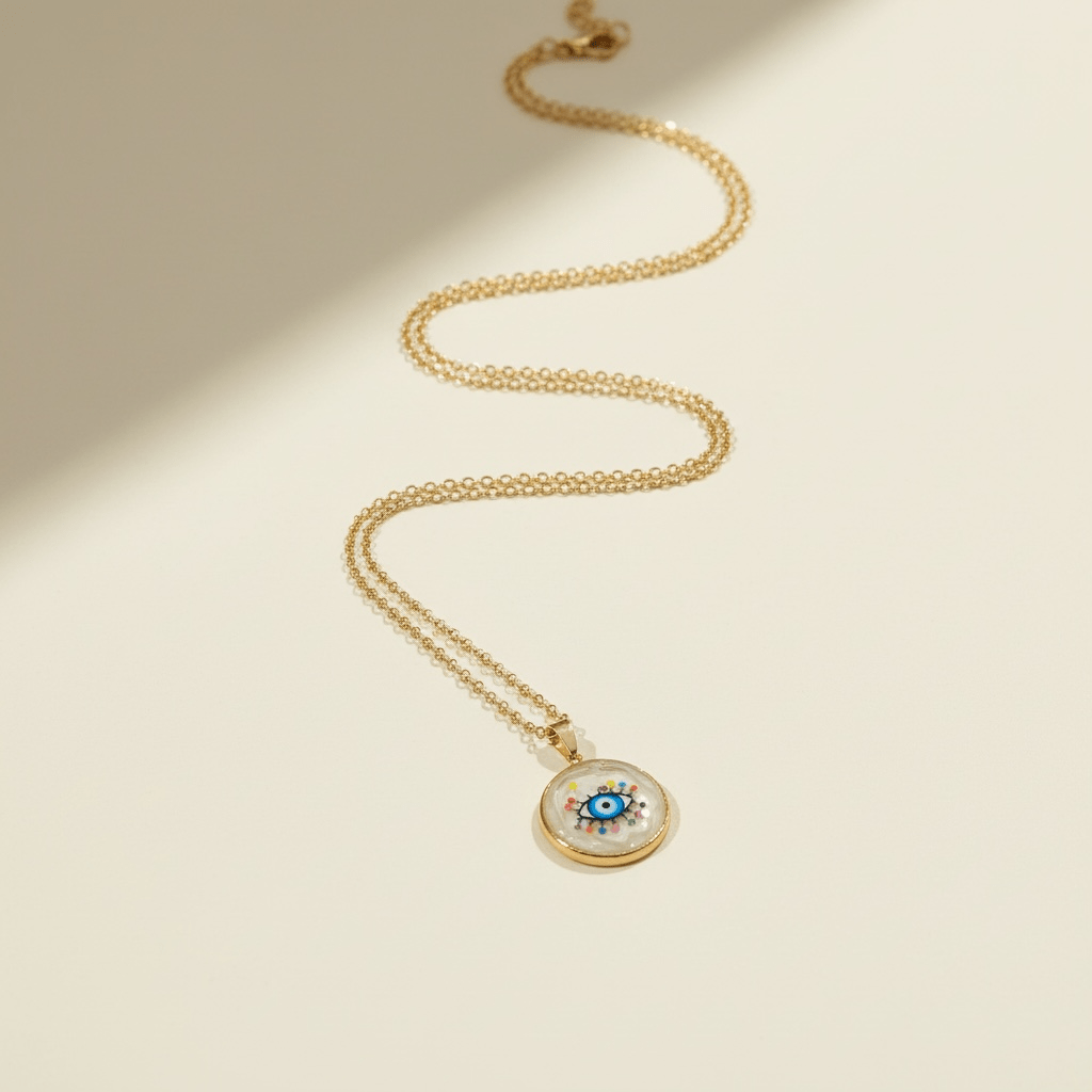Rainbow Evil Eye Gold Plated Necklace - Necklace