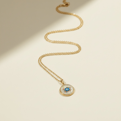 Rainbow Evil Eye Gold Plated Necklace - Necklace