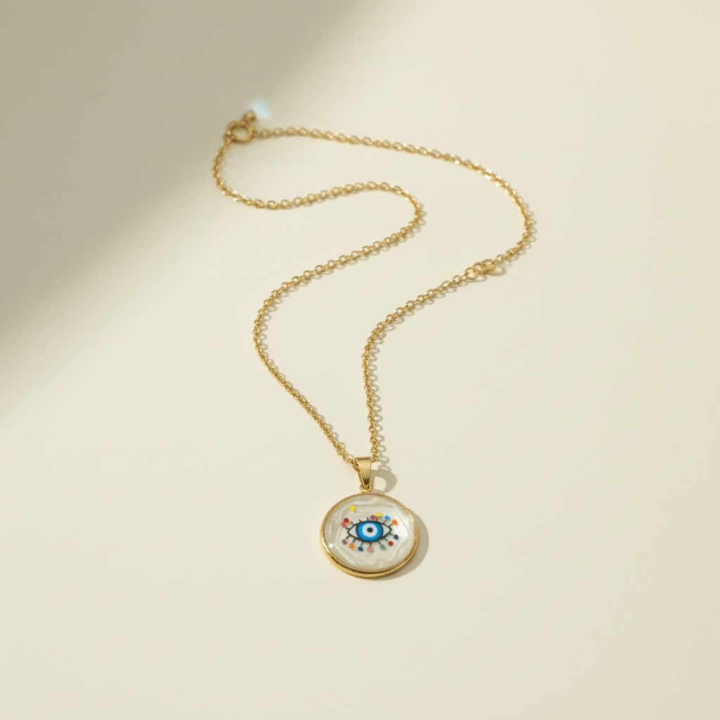 Rainbow Evil Eye Gold Plated Necklace - Necklace