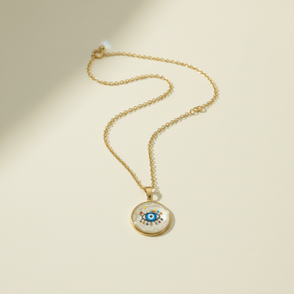 Rainbow Evil Eye Gold Plated Necklace - Necklace