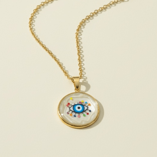 Rainbow Evil Eye Gold Plated Necklace - Necklace