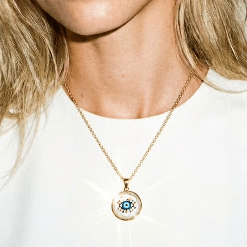 Rainbow Evil Eye Gold Plated Necklace - Necklace