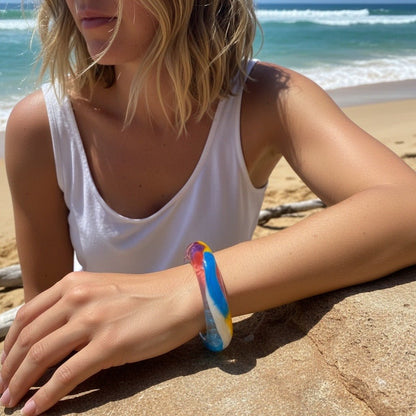 Rainbow Resin Bangle - Bracelet