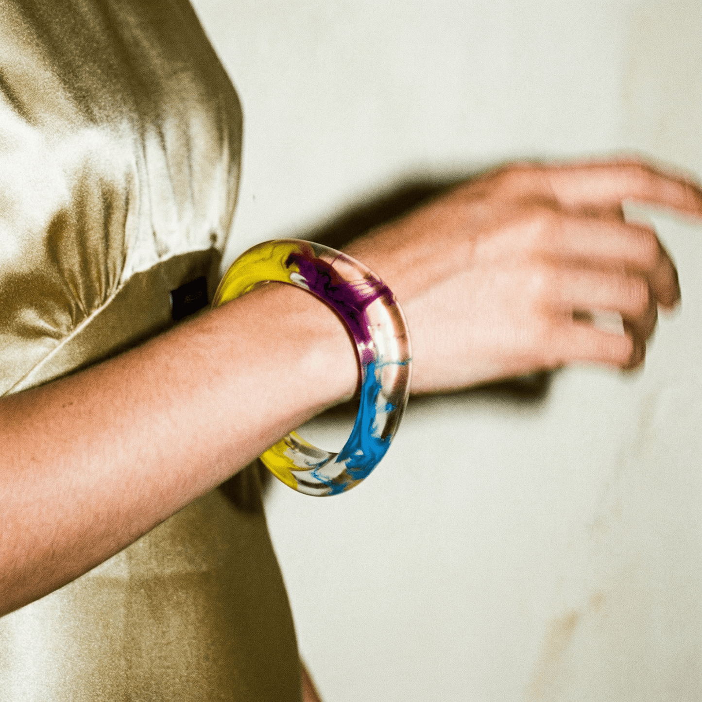 Rainbow Resin Bangle - Bracelet