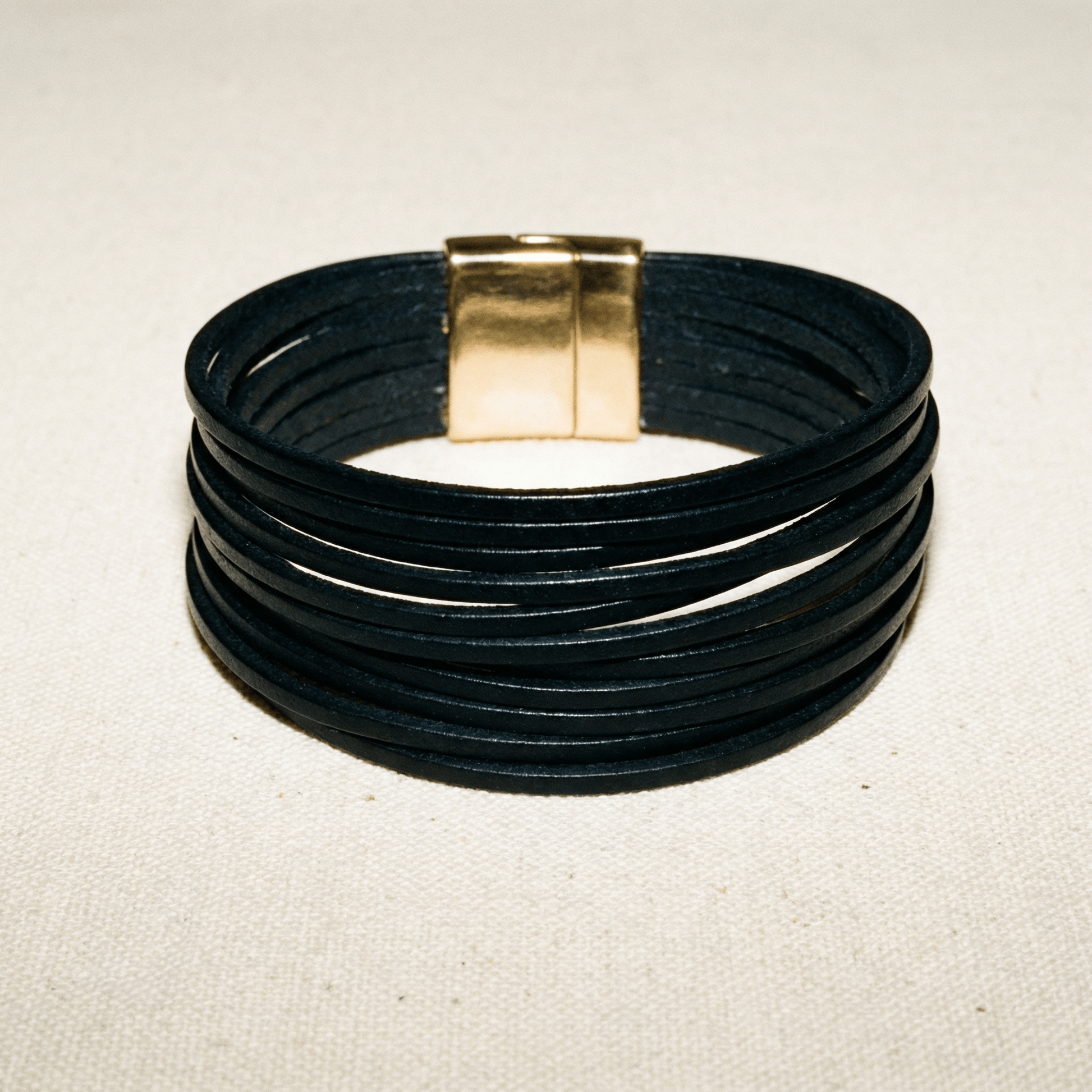 Rebel Rebel Black Leather Cuff PREORDER - Bracelet