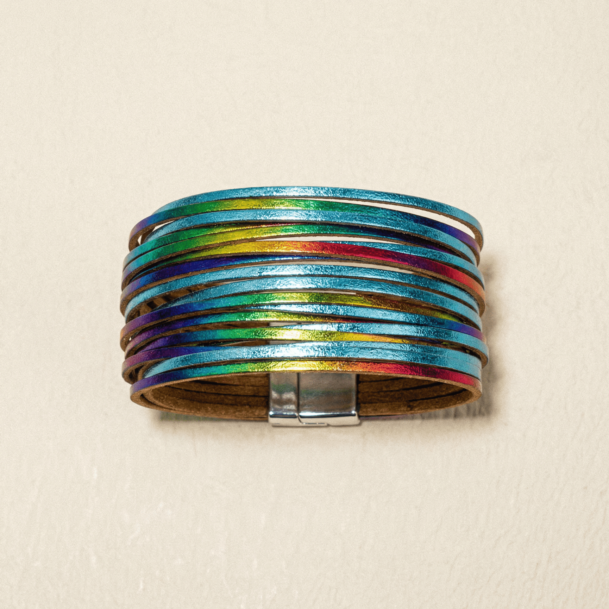 Rebel Rebel Midnight Metallic Multi Leather Cuff - Bracelet