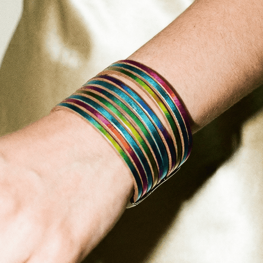 Rebel Rebel Midnight Metallic Multi Leather Cuff - Bracelet