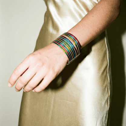 Rebel Rebel Midnight Metallic Multi Leather Cuff - Bracelet