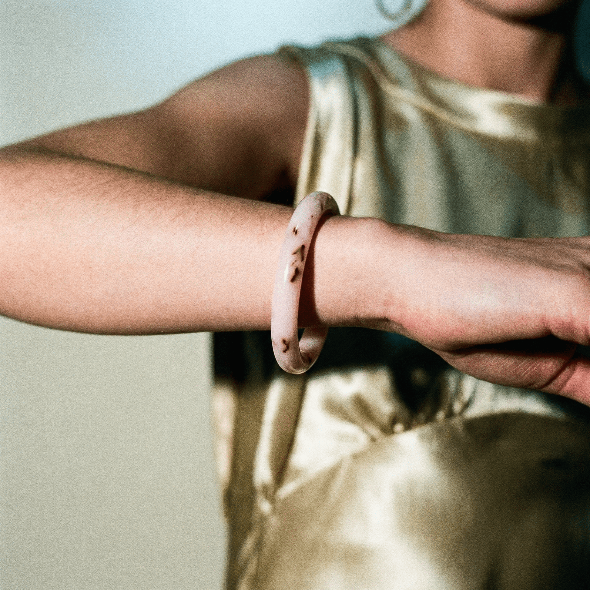Resin Pale Pink Bangle - Bracelet
