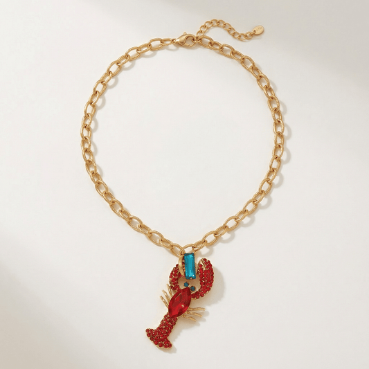 Rock Lobster Sparkles Gold Necklace - Necklace