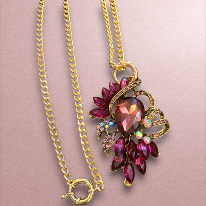 Santa Lucia Violet Multiwear Statement Necklace-Necklace