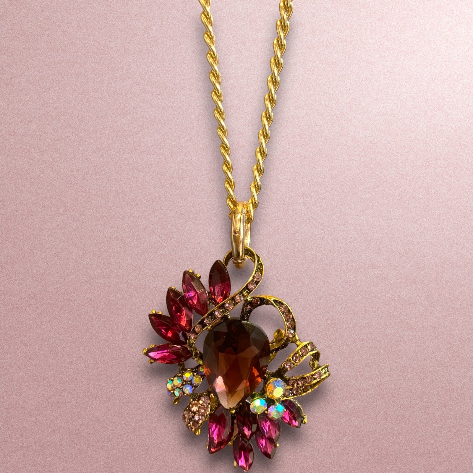 Santa Lucia Violet Multiwear Statement Necklace-Necklace