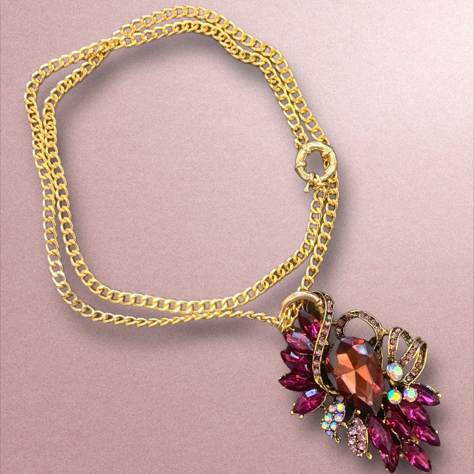 Santa Lucia Violet Multiwear Statement Necklace-Necklace