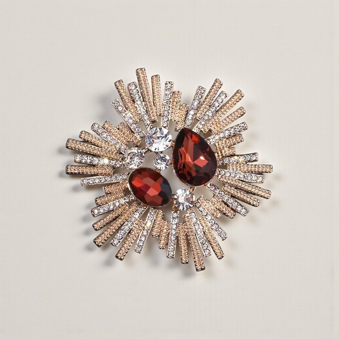 Satellite of Love Ruby and Gold Brooch - Brooch