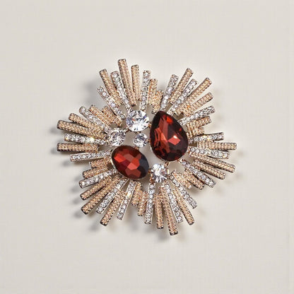 Satellite of Love Ruby and Gold Brooch - Brooch