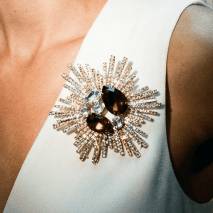 Satellite of Love Ruby and Gold Brooch - Brooch