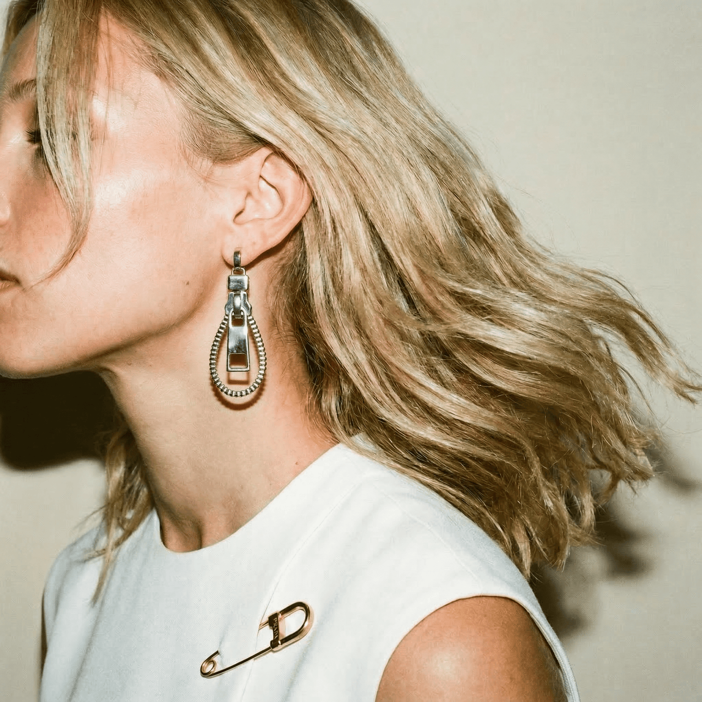 Silver Zip Earrings - earrings