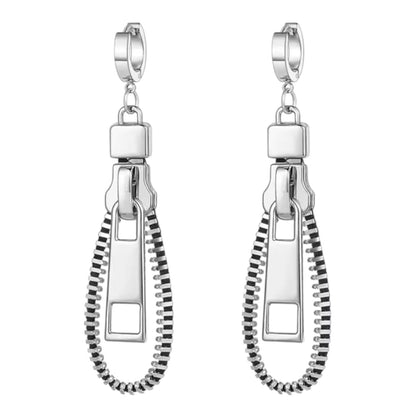 Silver Zip Earrings - earrings