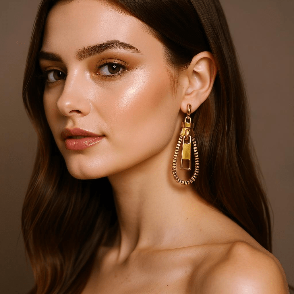 Silver Zip Earrings - earrings