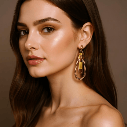 Silver Zip Earrings - earrings