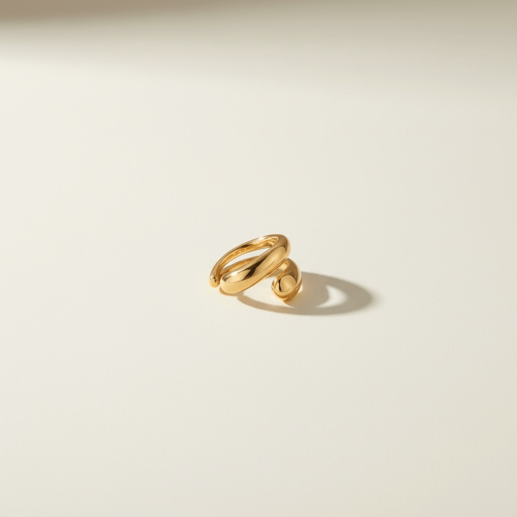 Single Gold Plated Statement Ear Cuff - 