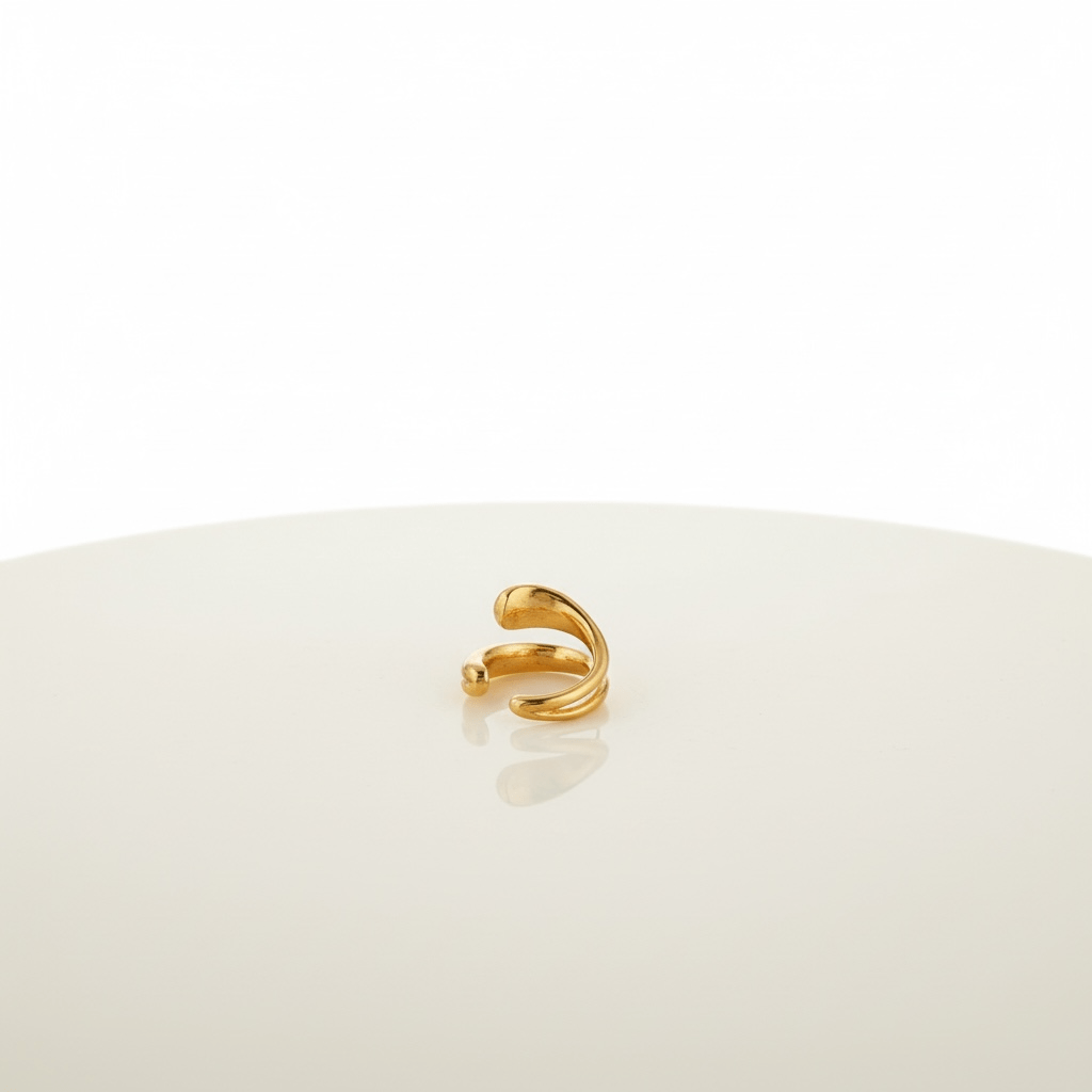 Single Gold Plated Statement Ear Cuff - 