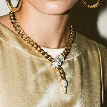 Snake Charmer Gold Chain Statement Necklace - Necklace