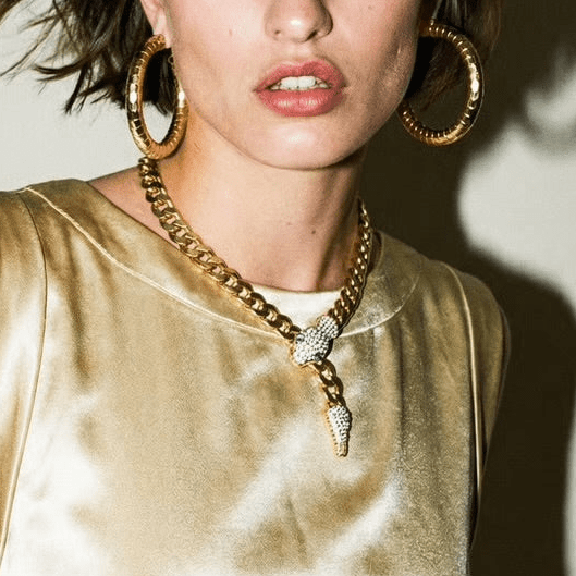 Snake Charmer Gold Chain Statement Necklace - Necklace
