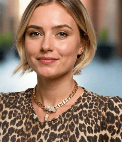 Snake Charmer Gold Chain Statement Necklace - Necklace