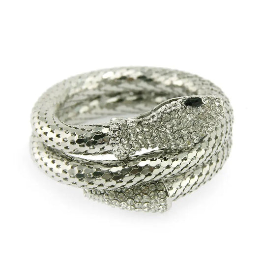 Snake Charmer Silver Bracelet-Bracelet