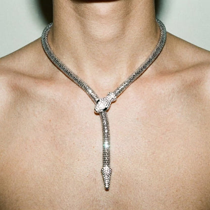 Snake Charmer Silver Mid Necklace - Necklace
