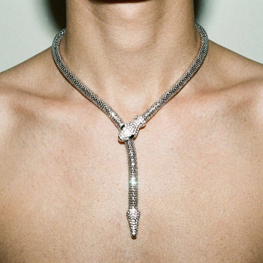 Snake Charmer Silver Mid Necklace - Necklace