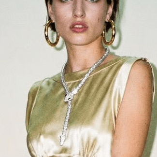 Snake Charmer Silver Mid Necklace-Necklace
