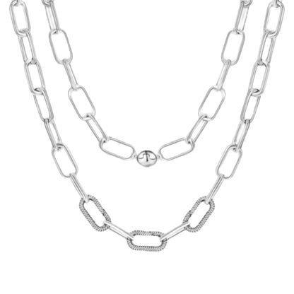 Sterling Silver 925 Paperclip Chain Necklace - 