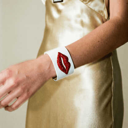 Suck My Kiss Leather Cuff (More Colours) - Bracelet
