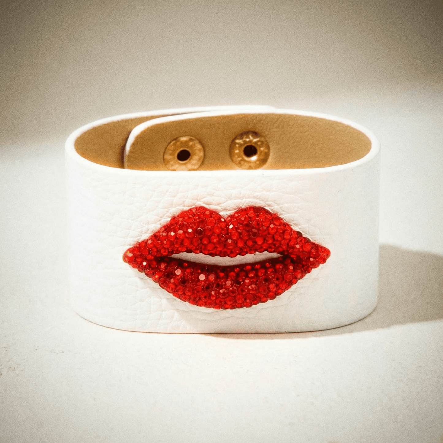Suck My Kiss Leather Cuff (More Colours) - Bracelet