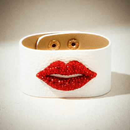 Suck My Kiss Leather Cuff (More Colours) - Bracelet