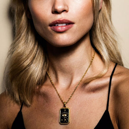 Tarot Card Evil Eye Necklace - Necklace