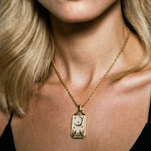 Tarot Card The Moon Necklace - Necklace