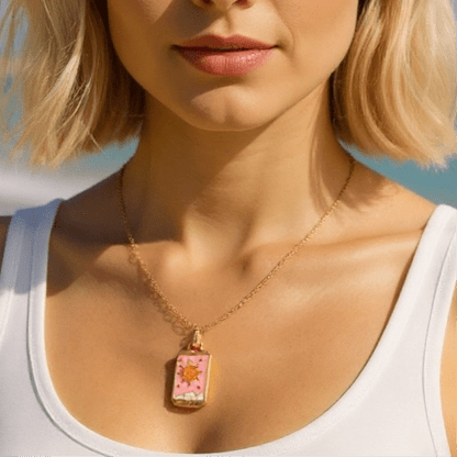 Tarot Card The Sun Necklace - Necklace