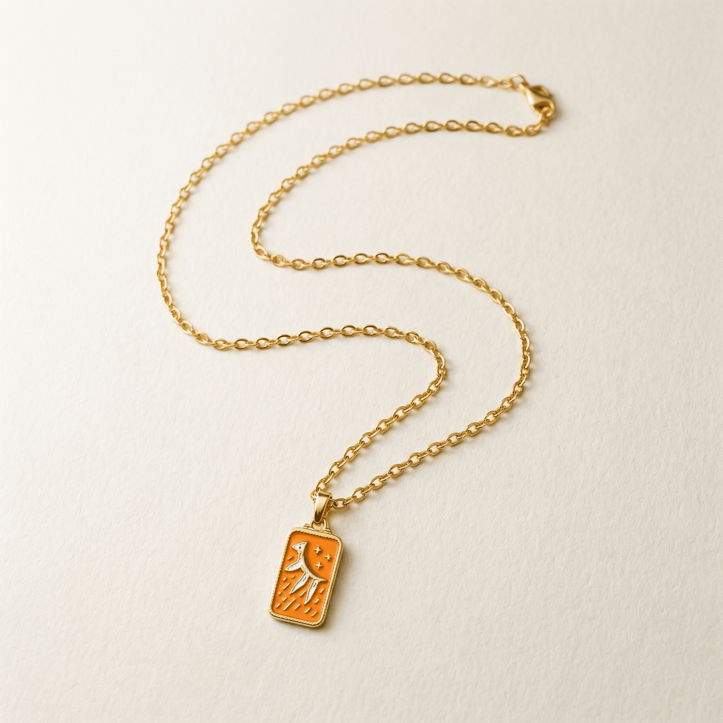 Tarot Card The Sun Vivid Mandarin Necklace - Necklace