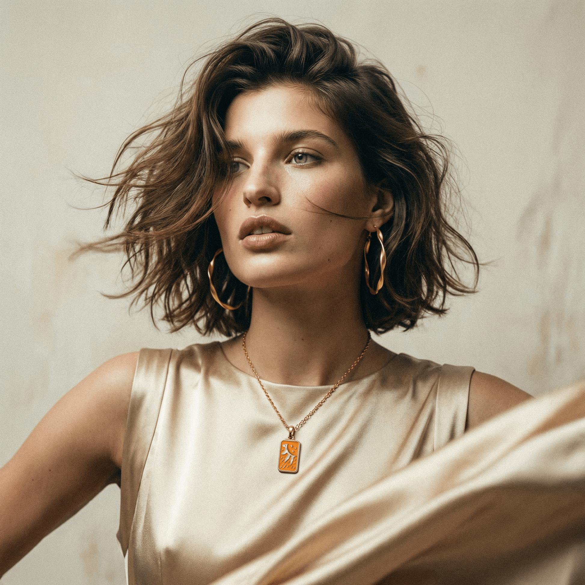 Tarot Card The Sun Vivid Mandarin Necklace - Necklace