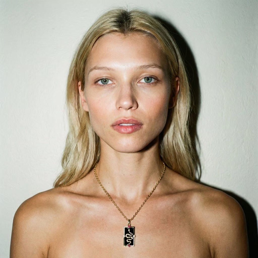 Tarot Snake Gold and Black Necklace - Necklace