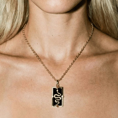 Tarot Snake Gold and Black Necklace - Necklace