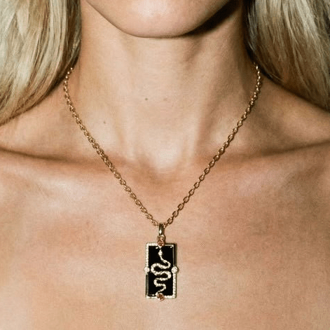 Tarot Snake Gold and Black Necklace - Necklace