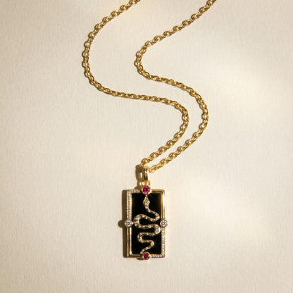 Tarot Snake Gold and Black Necklace - Necklace