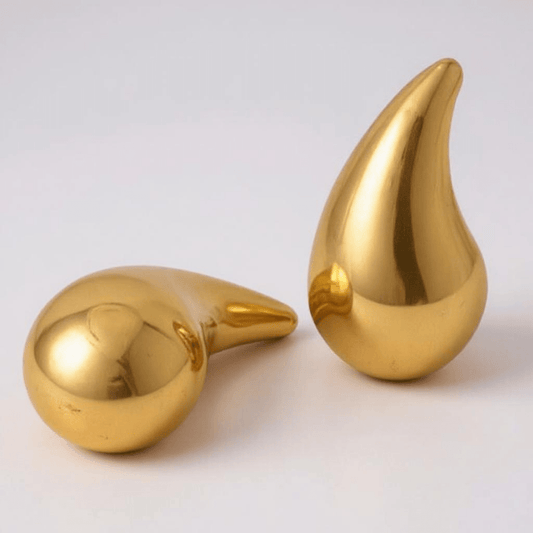 Teardrop Large Gold Earrings - earrings