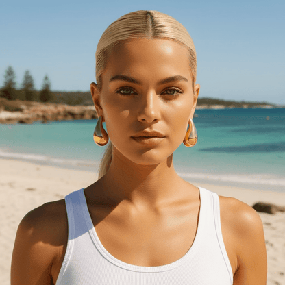 Teardrop Large Gold Earrings - earrings