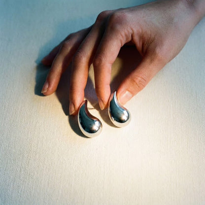 Teardrop Large Silver Earrings - earrings