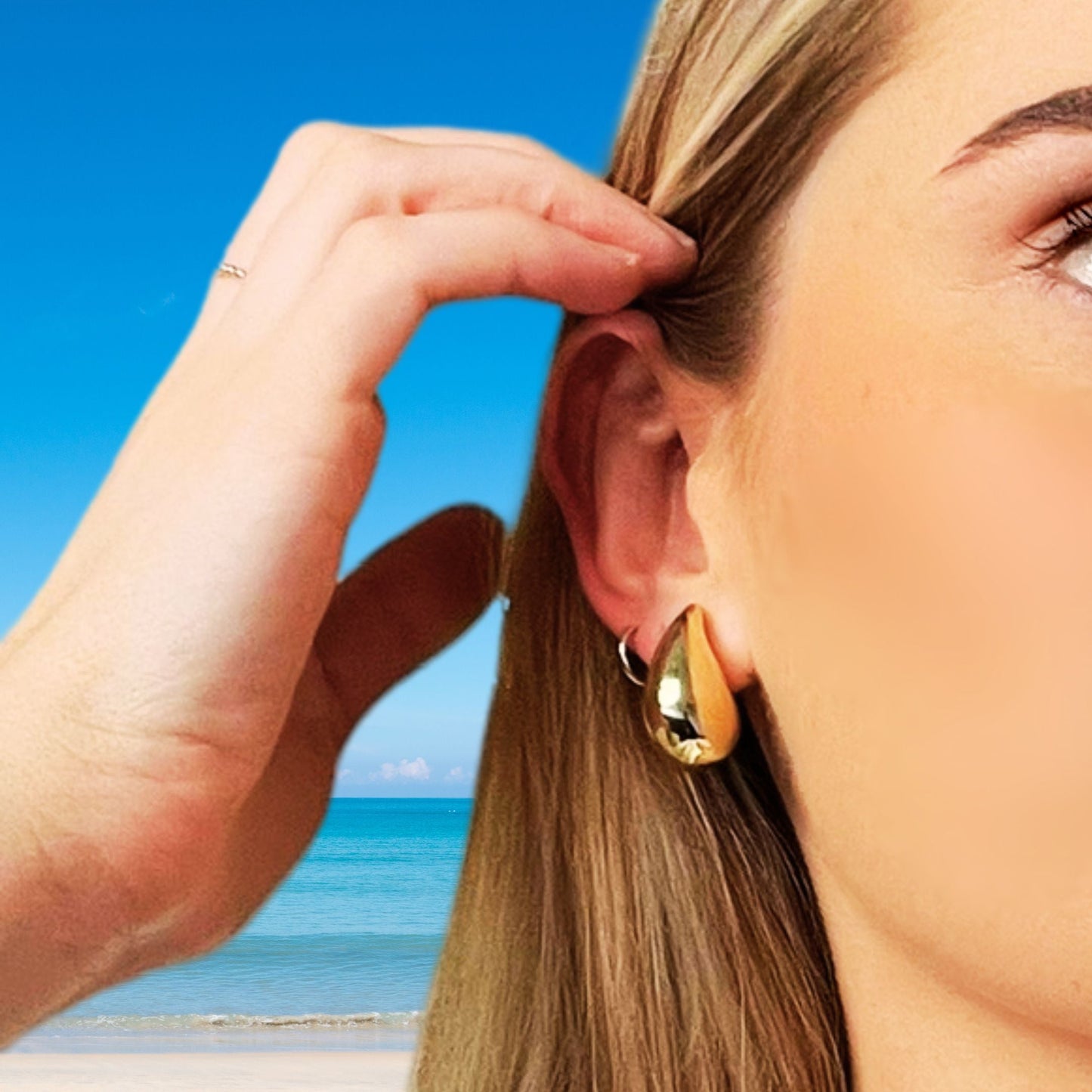 Teardrop Medium Gold and Silver Earrings (More Colours)-earrings